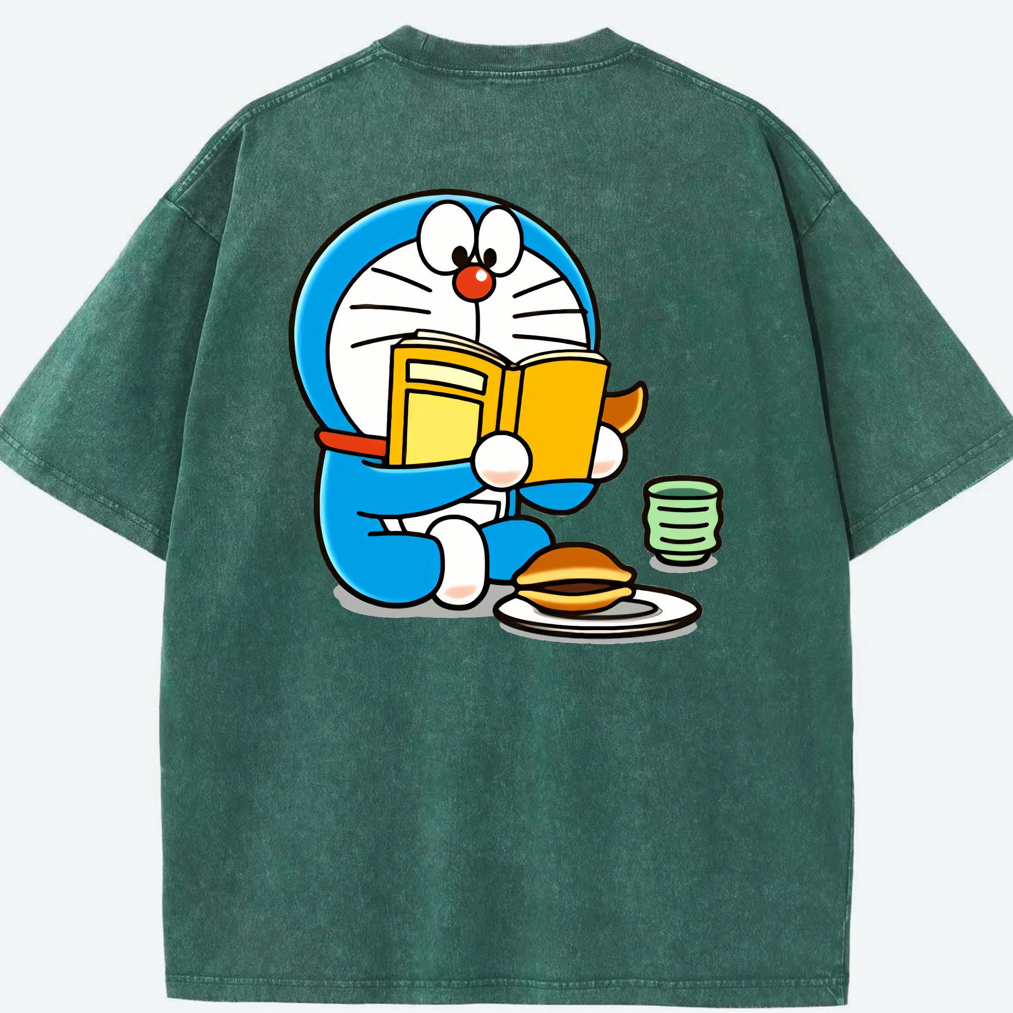 （画像用） ドラえもん Doraemon 綿100% ヴィンテージ風 半袖Tシャツ（背面プリント）